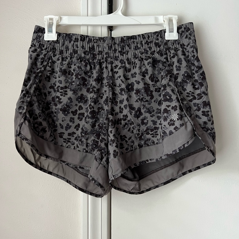 Athleta printed mesh racer run short 4in S